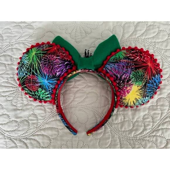 Disney Magic Kingdom Castle Fireworks Handmade Minnie Ears - Picture 2 of 5